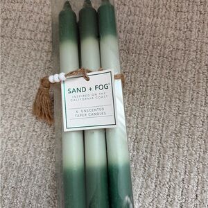 Sand + Fog Christmas Green Ombre Taper Candles 6 10 inch unscented
